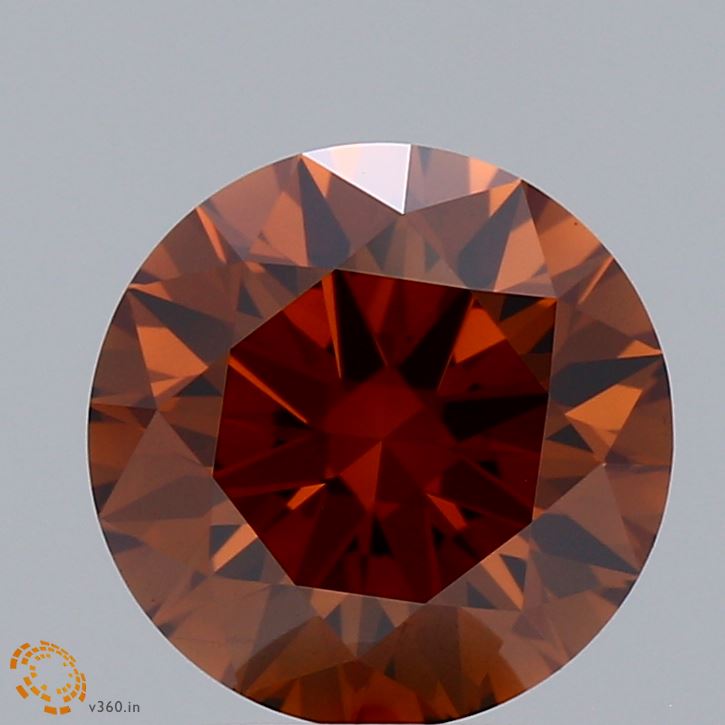 2.85ct Round FANCY ORANGE BROWN VS1 Lab Created Diamond