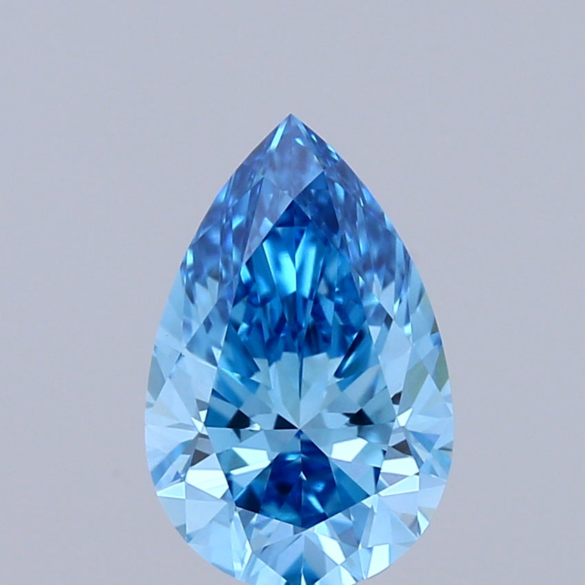1.03ct Pear FANCY VIVID BLUE VVS2 Lab Created Diamond