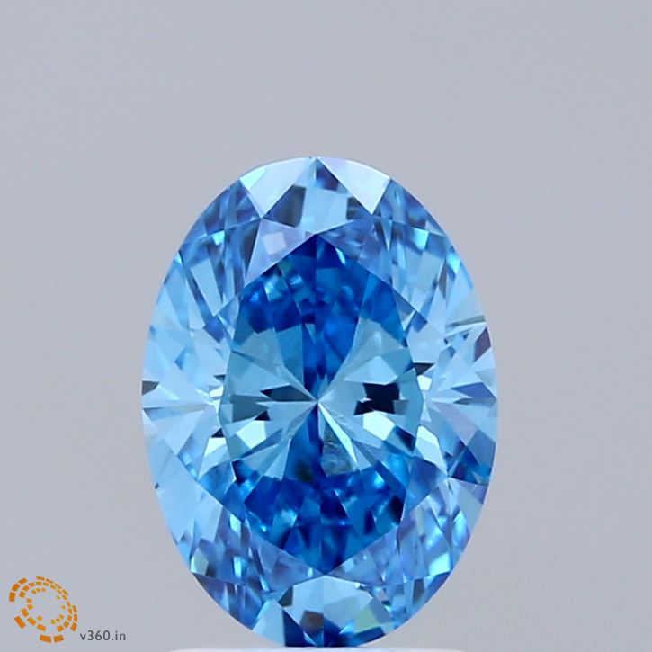 1.53ct Oval FANCY VIVID BLUE VS1 Lab Created Diamond