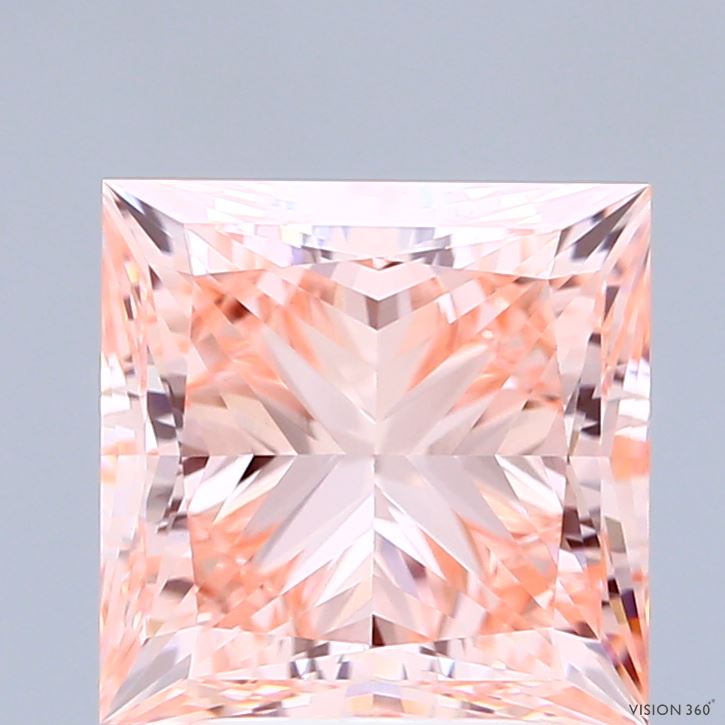 4ct Princess FANCY INTENSE PINK VVS2 Lab Created Diamond