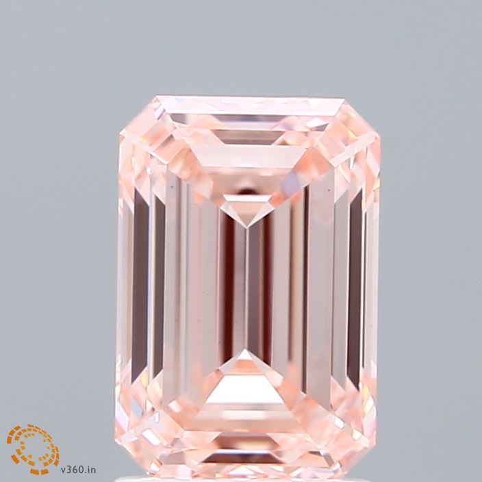 2.19ct Emerald FANCY INTENSE PINK VS1 Lab Created Diamond