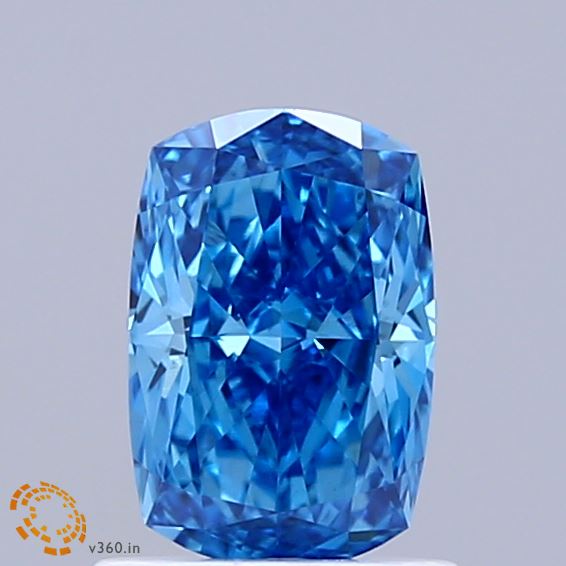 1.02ct Cushion FANCY VIVID BLUE VVS2 Lab Created Diamond