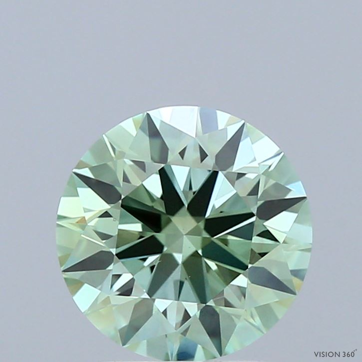1.92ct Round FANCY VIVID GREEN VS1 Lab Created Diamond