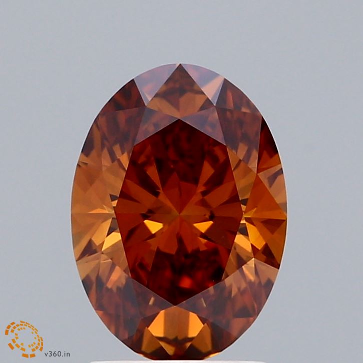 1.57ct Oval FANCY VIVID ORANGE VVS2 Lab Created Diamond