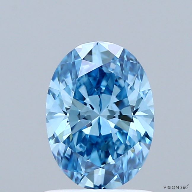 1.02ct Oval FANCY VIVID BLUE VVS2 Lab Created Diamond