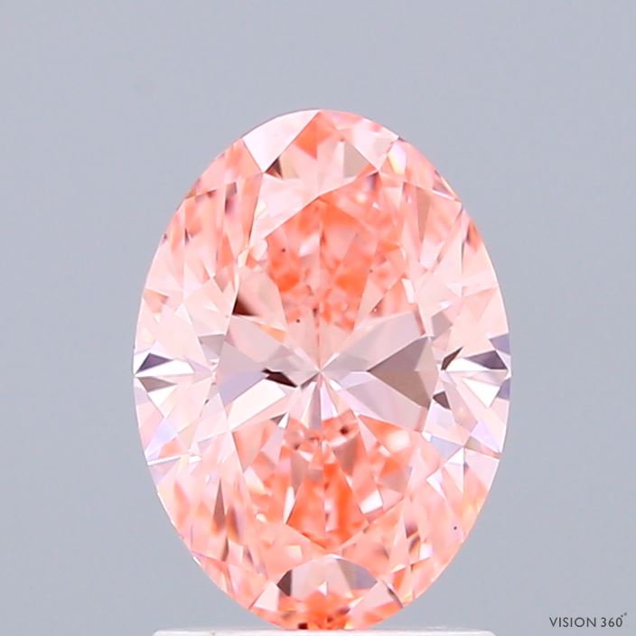 1.53ct Oval FANCY VIVID PINK VS1 Lab Created Diamond