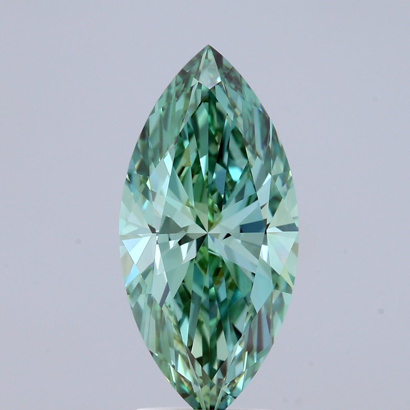 3.07ct Marquise FANCY VIVID GREEN VVS2 Lab Created Diamond
