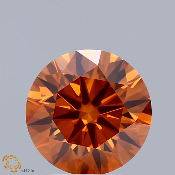 2.04ct Round FANCY ORANGE VS1 Lab Created Diamond