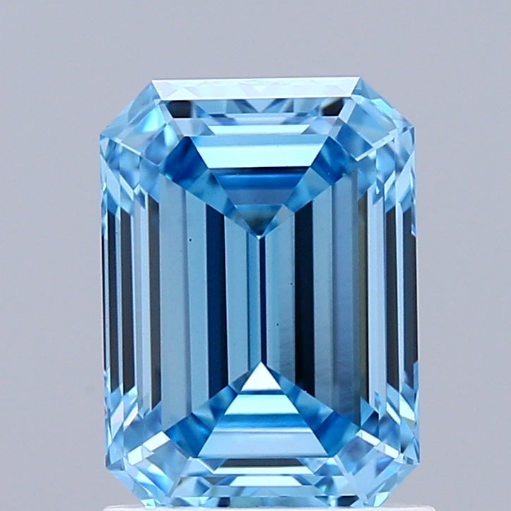 1.51ct Emerald FANCY VIVID BLUE VS1 Lab Created Diamond