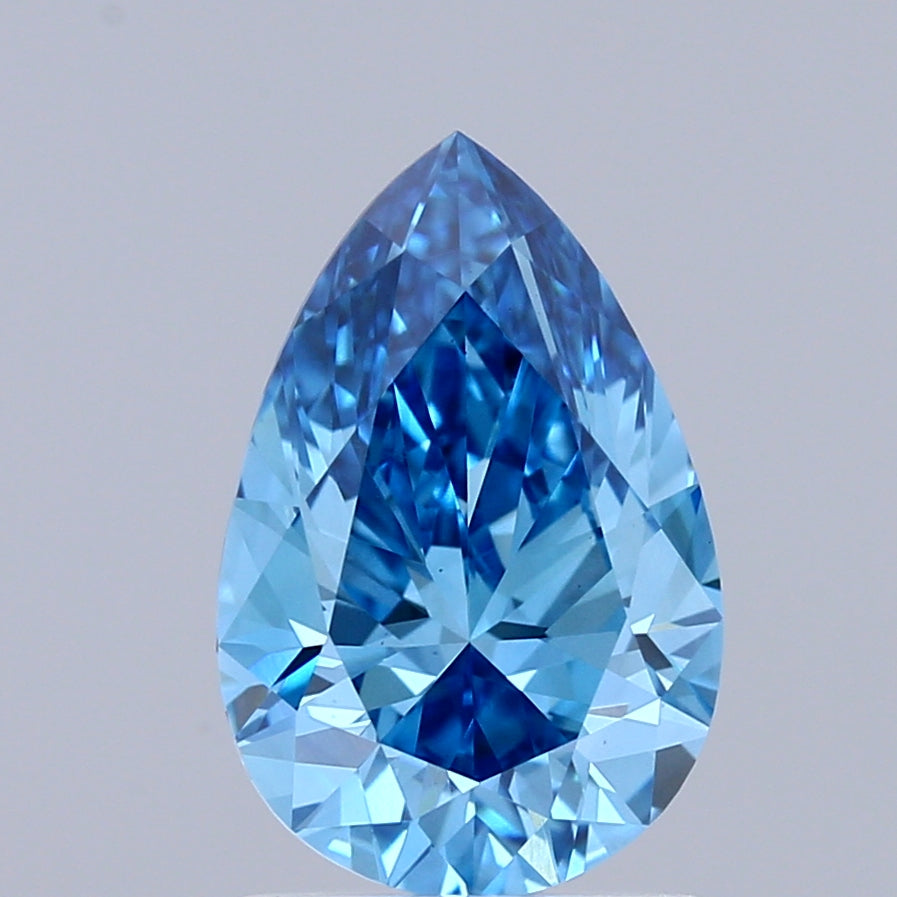 1.55ct Pear FANCY VIVID BLUE VVS2 Lab Created Diamond