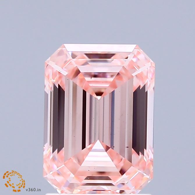 2.06ct Emerald FANCY INTENSE PINK VS1 Lab Created Diamond
