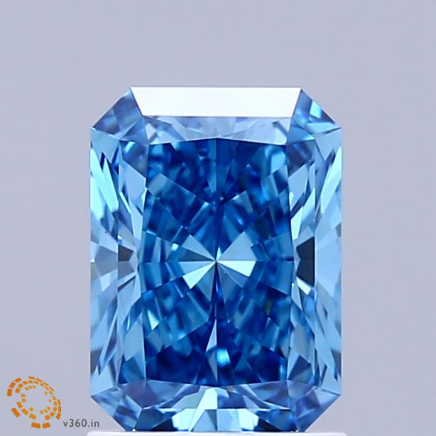1.57ct Radiant FANCY VIVID BLUE VVS2 Lab Created Diamond