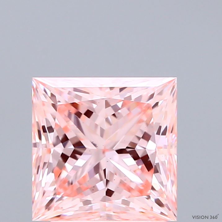 2.49ct Princess FANCY INTENSE PINK VS1 Lab Created Diamond