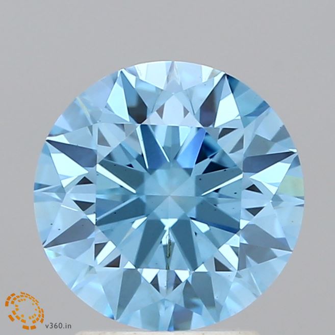 2.22ct Round FANCY VIVID BLUE VS2 Lab Created Diamond