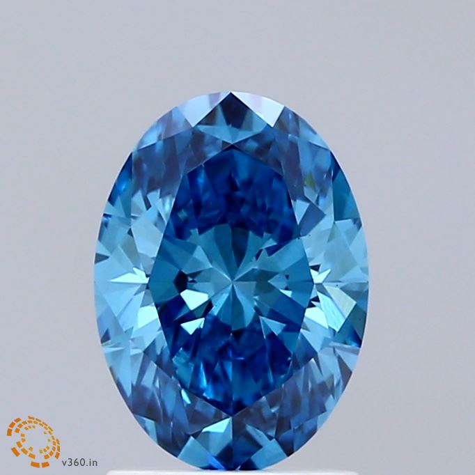 1.57ct Oval FANCY VIVID BLUE VS1 Lab Created Diamond