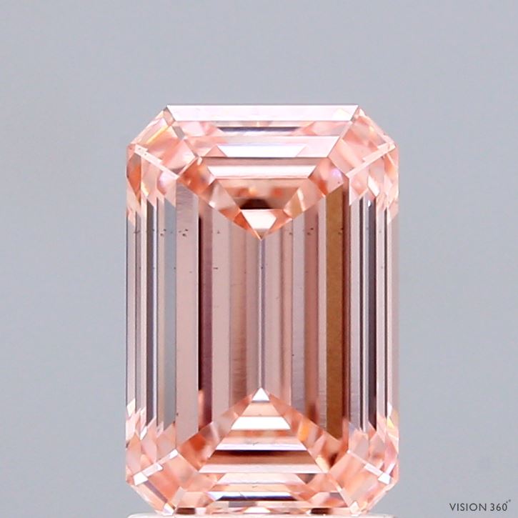 2.09ct Emerald FANCY INTENSE PINK VS1 Lab Created Diamond