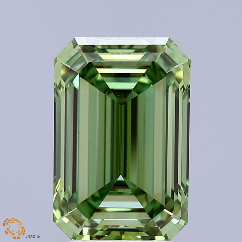 4.68ct Emerald FANCY VIVID GREEN VVS2 Lab Created Diamond