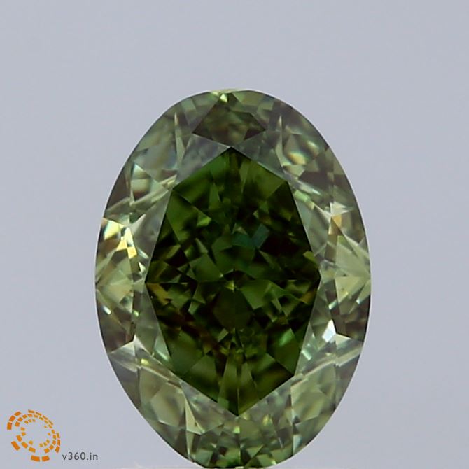 2.03ct Oval FANCY VIVID GREEN VVS2 Lab Created Diamond