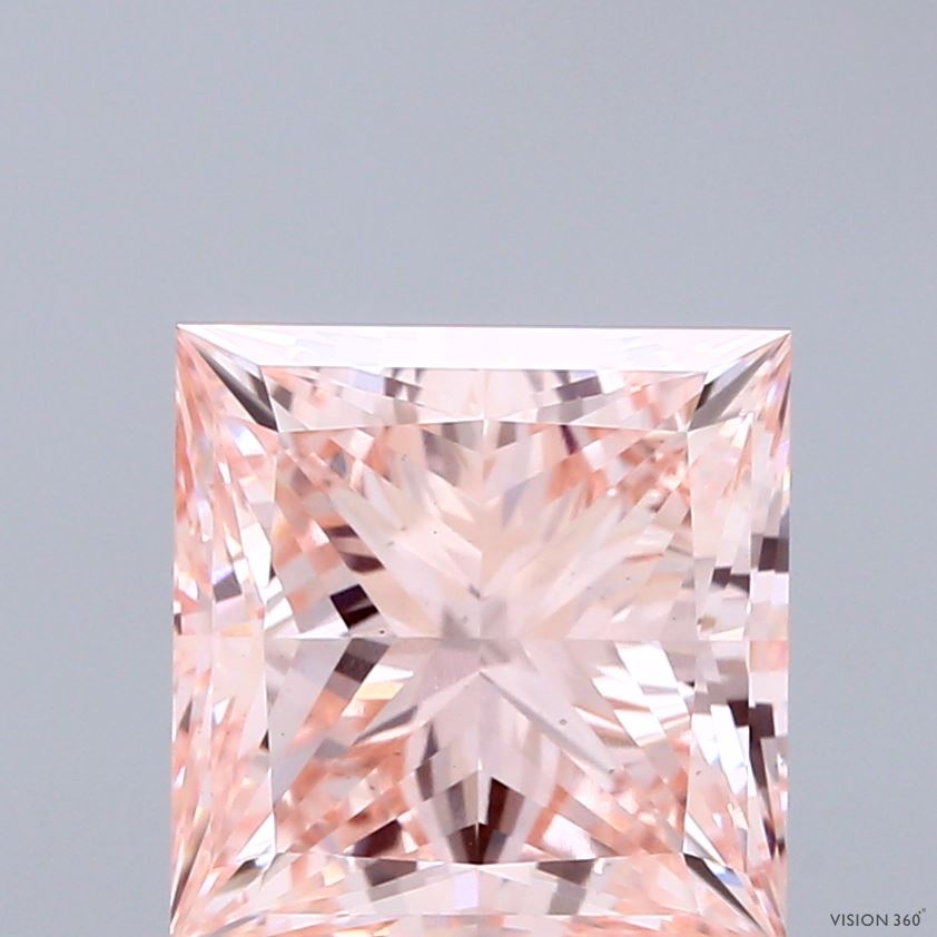 4.03ct Princess FANCY INTENSE PINK VS1 Lab Created Diamond