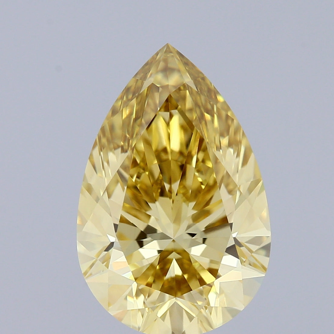 3.01ct Pear FANCY INTENSE YELLOW VVS2 Lab Created Diamond