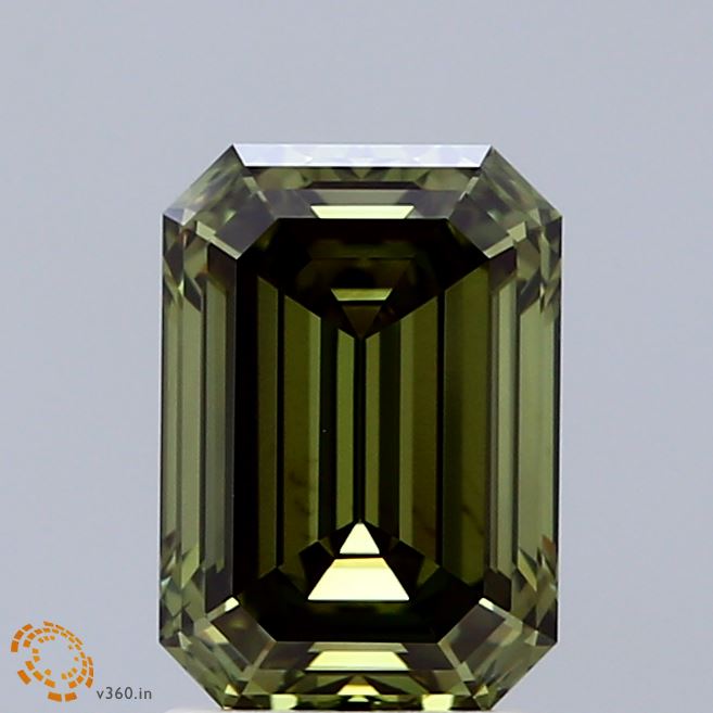 2.02ct Emerald FANCY VIVID GREEN VS2 Lab Created Diamond