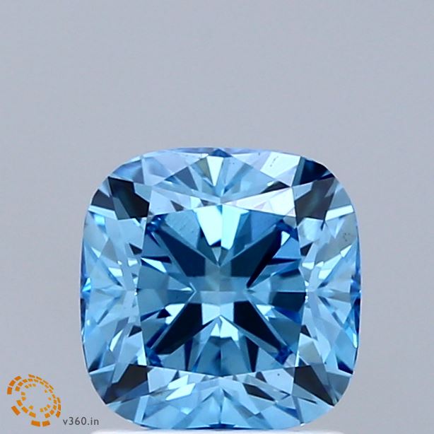 1.51ct Cushion FANCY VIVID BLUE VS1 Lab Created Diamond