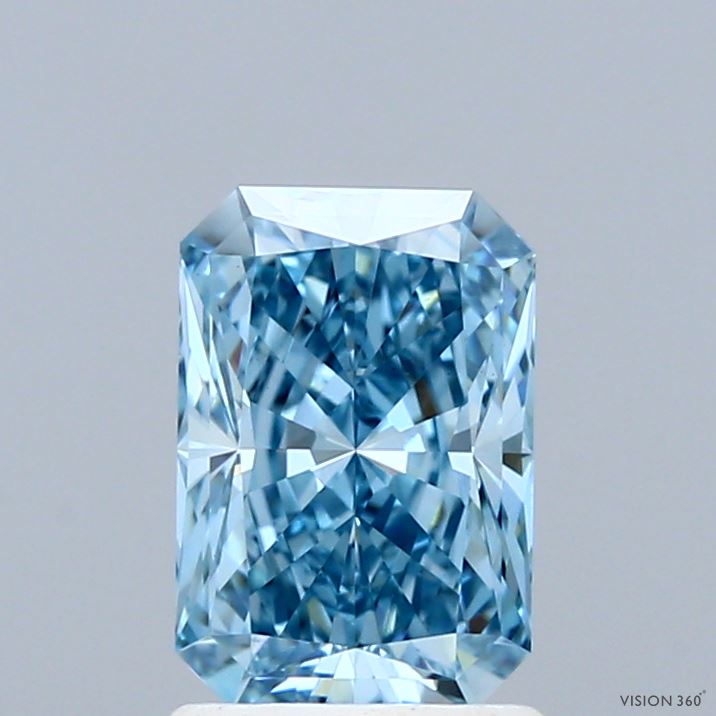 1.5ct Radiant FANCY VIVID BLUE VS1 Lab Created Diamond
