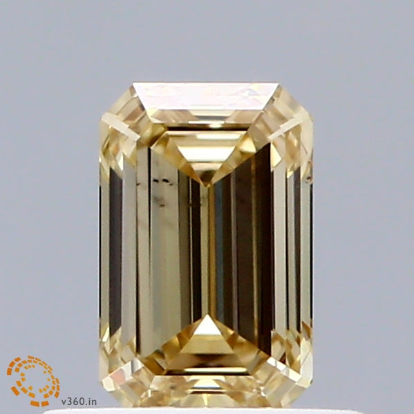 0.53ct Emerald FANCY YELLOW VS1 Lab Created Diamond