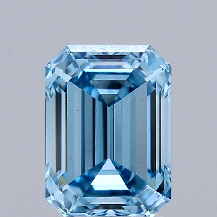 2.57ct Emerald FANCY VIVID BLUE VS2 Lab Created Diamond