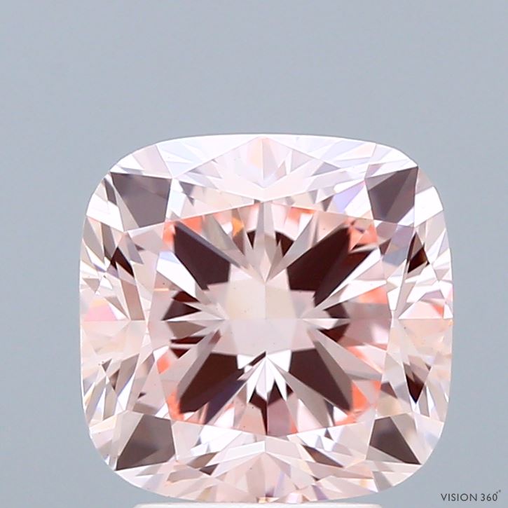 3.06ct Cushion FANCY INTENSE PINK VS1 Lab Created Diamond