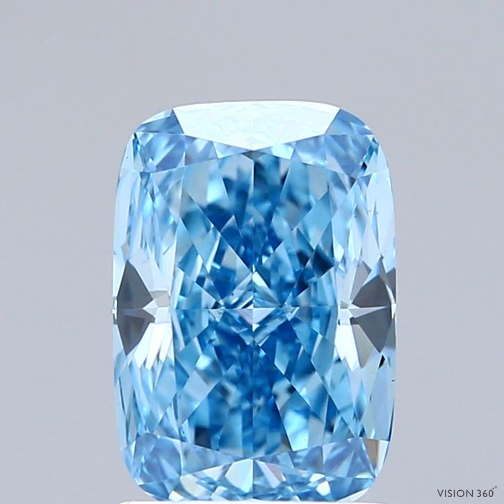 1.86ct Cushion FANCY VIVID BLUE VVS2 Lab Created Diamond
