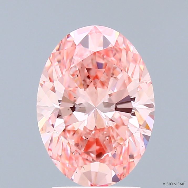 2ct Oval FANCY VIVID PINK VS2 Lab Created Diamond