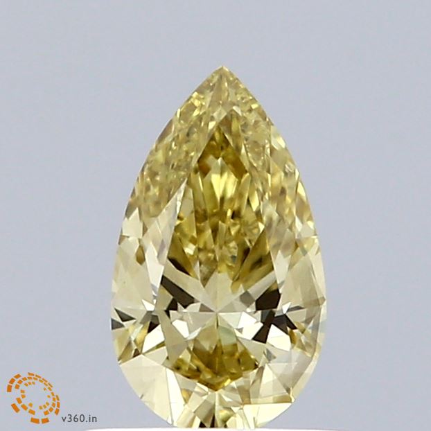 0.71ct Pear FANCY INTENSE YELLOW VS2 Lab Created Diamond