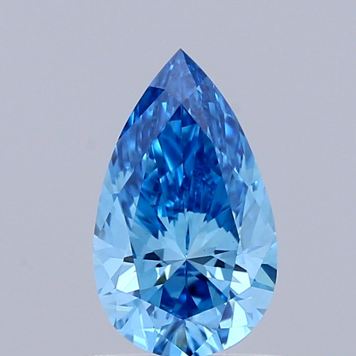 0.68ct Pear FANCY VIVID BLUE VVS2 Lab Created Diamond