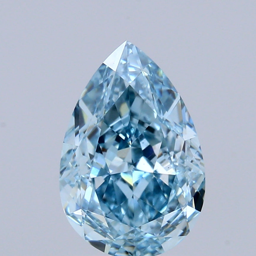 1.71ct Pear FANCY VIVID BLUE VS1 Lab Created Diamond