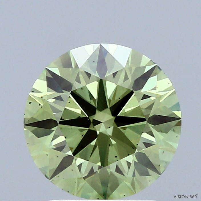 2.37ct Round FANCY VIVID GREEN VS2 Lab Created Diamond