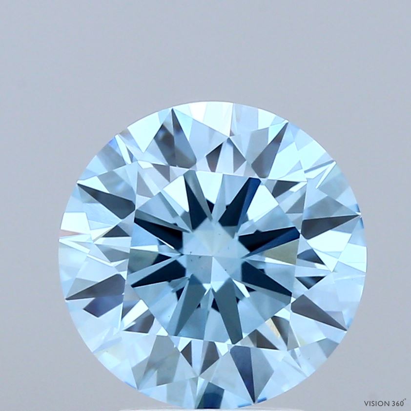 3.56ct Round FANCY VIVID BLUE VS1 Lab Created Diamond