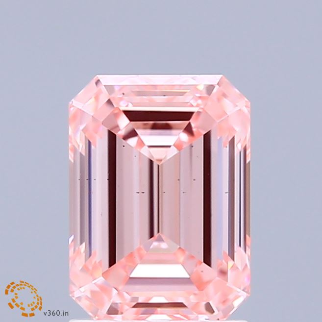 2.01ct Emerald FANCY INTENSE PINK VS2 Lab Created Diamond