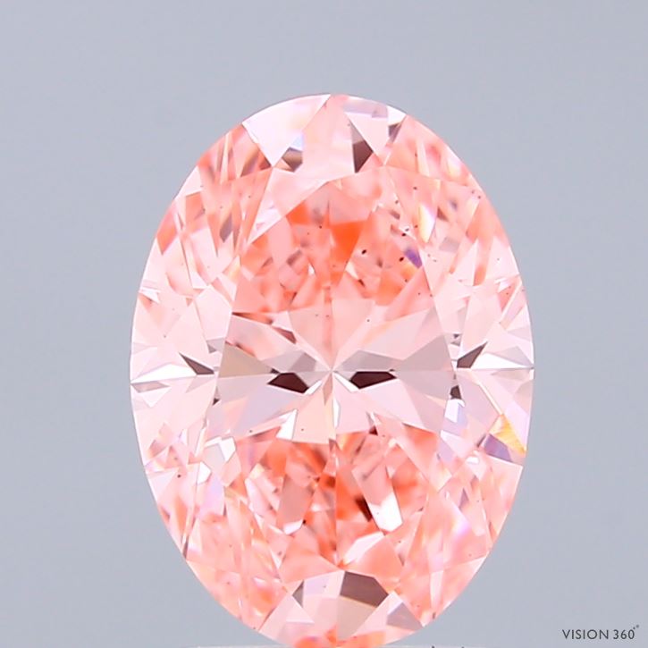 2.03ct Oval FANCY VIVID PINK VS1 Lab Created Diamond