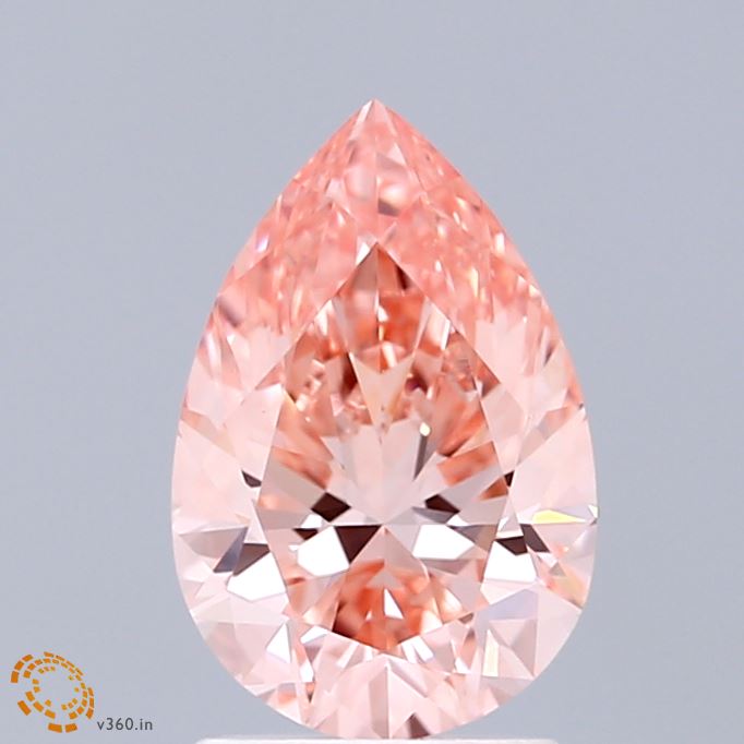 1.49ct Pear FANCY VIVID PINK VS1 Lab Created Diamond