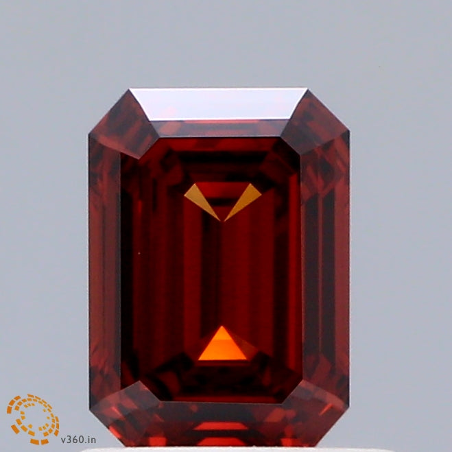 0.83ct Emerald FANCY DEEP ORANGE VVS2 Lab Created Diamond