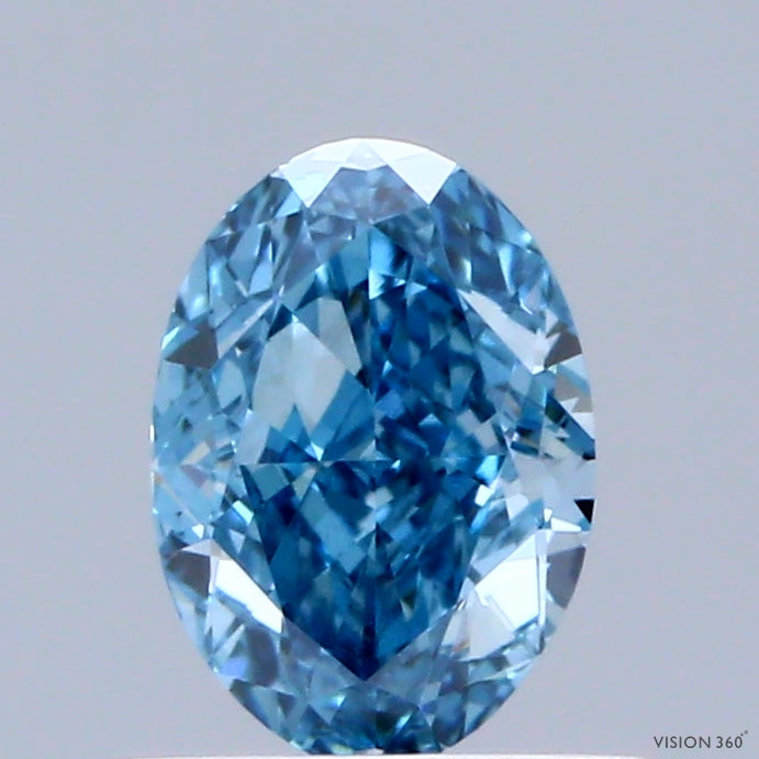 0.79ct Oval FANCY VIVID BLUE VVS2 Lab Created Diamond