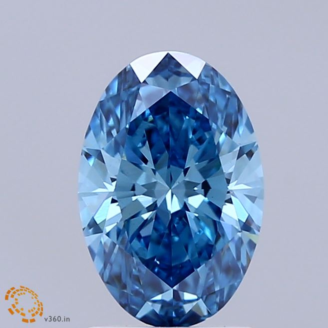 1.38ct Oval FANCY VIVID BLUE VS1 Lab Created Diamond