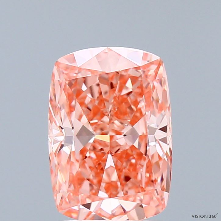 2.05ct Cushion FANCY VIVID PINK VS1 Lab Created Diamond