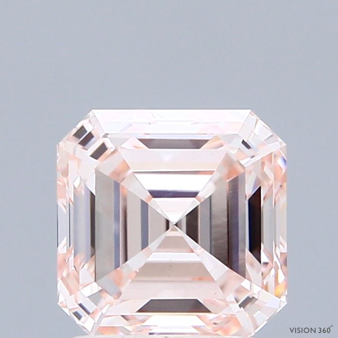 1.97ct Asscher FANCY LIGHT PINK VS1 Lab Created Diamond