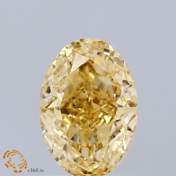1.06ct Oval FANCY INTENSE YELLOW VVS2 Lab Created Diamond