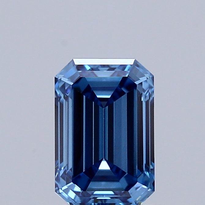 0.71ct Emerald FANCY VIVID BLUE VS1 Lab Created Diamond