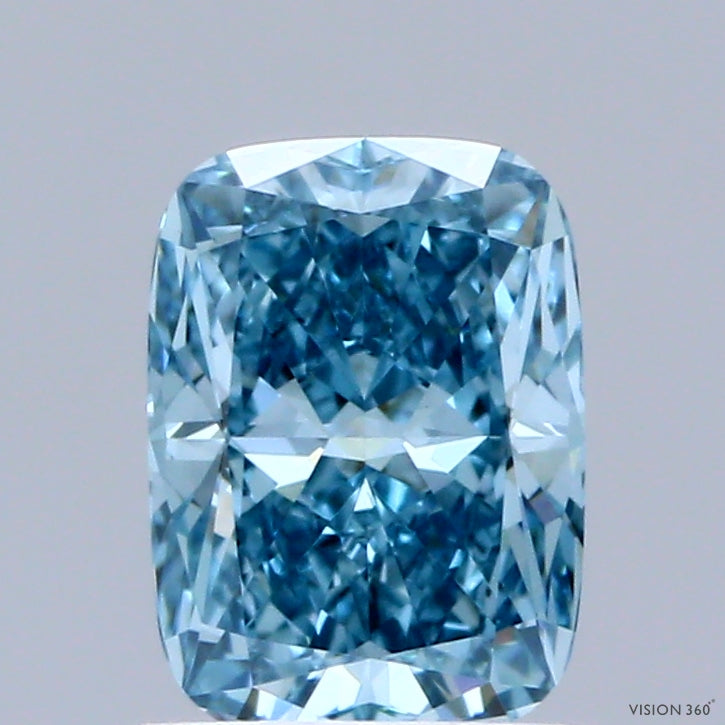 1.04ct Cushion FANCY VIVID BLUE VVS2 Lab Created Diamond