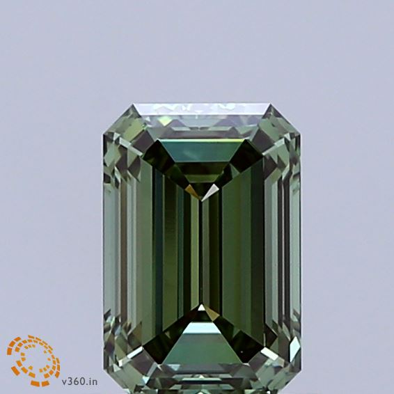 1.04ct Emerald FANCY VIVID GREEN VVS2 Lab Created Diamond
