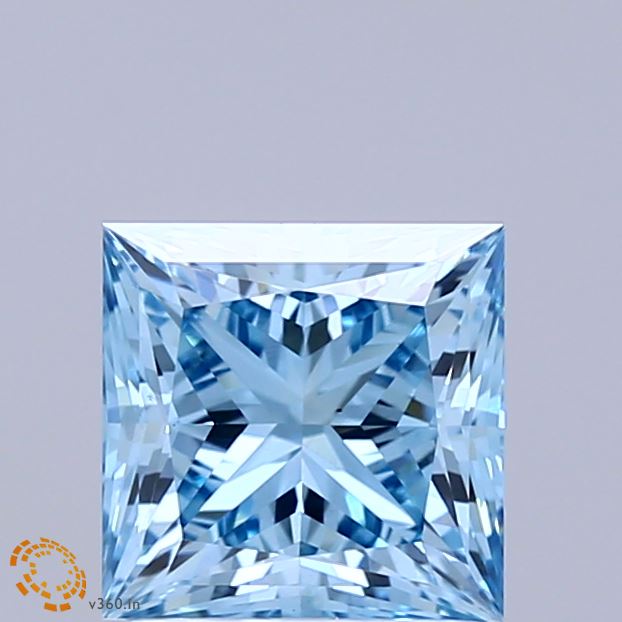 1.81ct Princess FANCY VIVID BLUE VS1 Lab Created Diamond